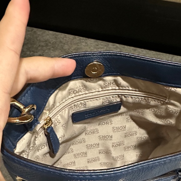 Michael Kors Dark Blue Crossbody Bag with Gold Accents - Picture 5 of 7